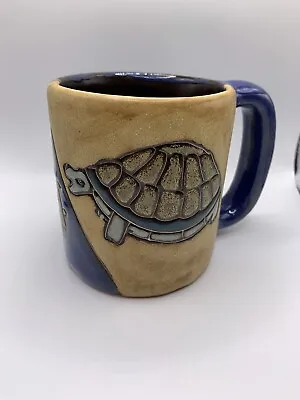 Mara Mug Mexican Art Pottery 16 Oz Stoneware Mug Turtles & Frog Signed • $24