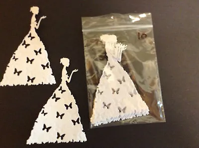  Cardmaking Die Cuts White Card Lady In Gown 6.3cmsx10cms Qty 10 • £1.50