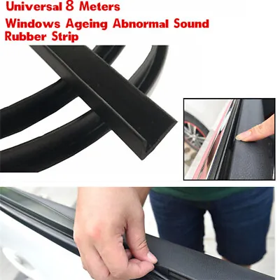 8M Black V-Type Car Door Glass Window Rubber Seal Strip Weatherstrip Sealings • $22.94