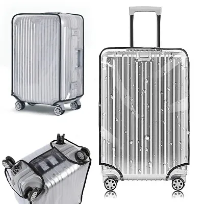 £5.46 • Buy Clear Transparent PVC Plastic Luggage Cover Suitcase Protector Covers 18-30 Inch