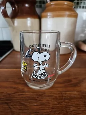 Vintage 1980’s Snoopy Glass Schulz - Life Is Too Short Not To Live A Little • £9.99