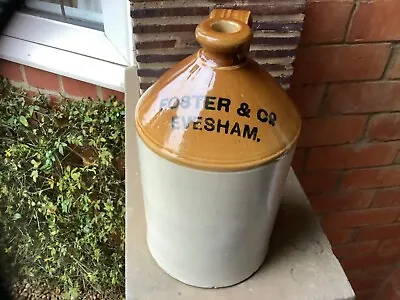 Foster & Co Evesham Advertising Stoneware Flagon Jar Bottle • £25