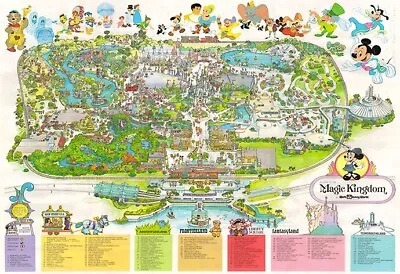 Disney World Magic Kingdom 1979 Map Print Poster Wall Art Decor Reproduction • $29.99