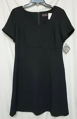 M.H.M Melissa Harper Black Lined Dress Size 10 Shoulder Pads NWT • $18.99