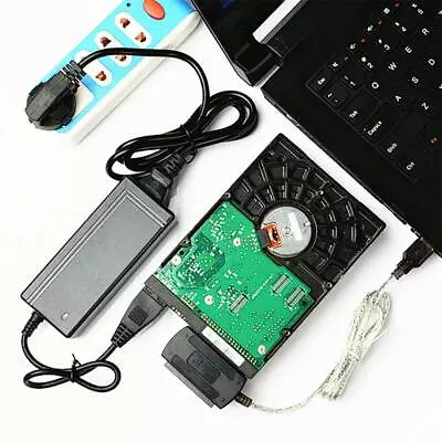 £7.99 • Buy USB 2.0 To IDE / SATA 2.5/3.5 Hard Drive Disk HDD SSD 480Mb/s Adapter Accessory*