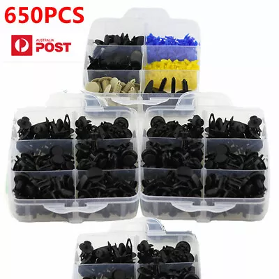 650Pcs Car PP Boxed Door Panel Bumper Fender Retainer Push Rivet Clips Universal • $24.13