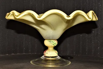 Vintage 13  Venetian Murano Studio ART Glass Center Piece Compote Fruit Bowl 8.2 • $139