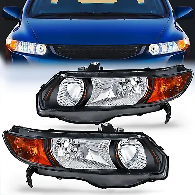 Headlights Assembly Lamp Housing For 2006-2011 Honda Civic 2Dr Coupe Left+Right • $125.99