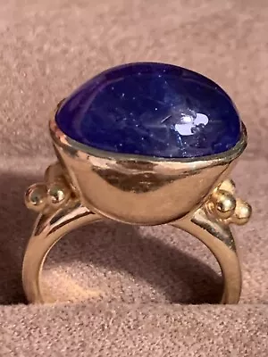 Maija Neimanis 22k Yellow Gold Tanzanite Power Ring Signed  • $3900