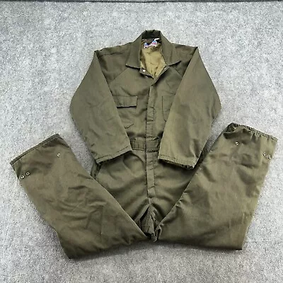 Vintage Sears Coveralls Mens 38 S Green  Utility Mechanic Insulated Workwear 90s • $35.95