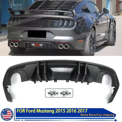 Black Lower Rear Bumper Diffuser Lip Fits Ford Mustang EcoBoost GT350 2015-2017 • $169.99