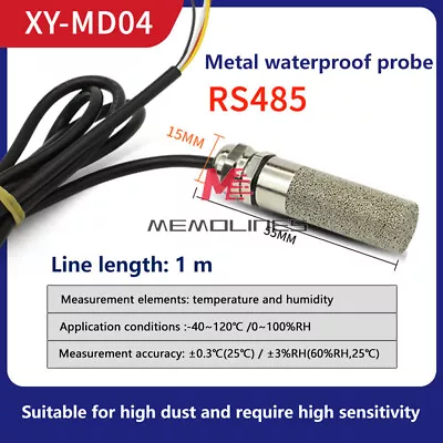 DC 5V-28V RS485 Modbus Waterproof Temperature And Humidity Sensor Probe -40℃~80℃ • $8.72