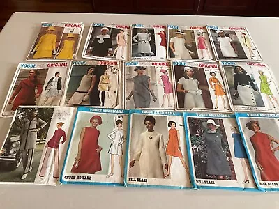 70s Lot 15 Vintage VOGUE PARIS ORIGINAL & AMERICANA Size 10 Sewing Patterns Cut • $59.99