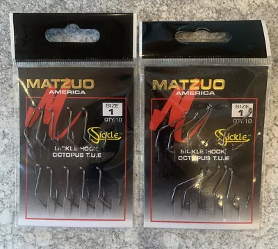 2 Packs Matzuo Sickle Octopus Hooks Size 1 • $8.99