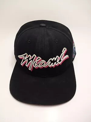 Miami Heat Mitchell & Ness SnapBack Adjustable Hat Black Neon • $15.95