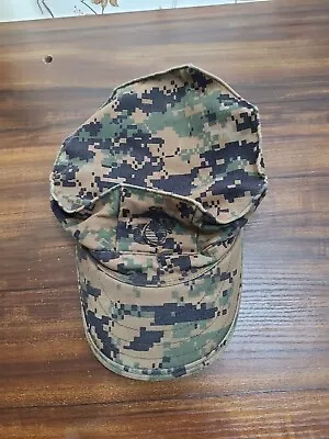 USMC COVER GARRISON MARPAT Woodland US MARINE CORPS CAP HAT Small #10 • $9.99