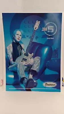 John 5 Ibanez Guitars  Marilyn Manson  - 11 X8.5- Print Ad.  9 • $7.95