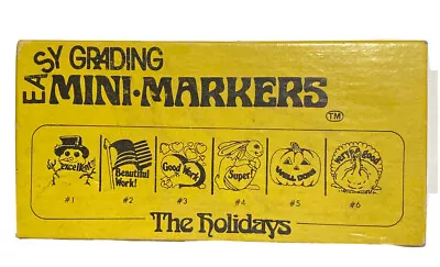 VTG The Holidays Easy Grading Markers Set -ABC Rubber Stamp Co MD USA. NOS • $25