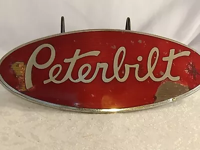 LARGE Vintage Peterbuilt Semi Truck Emblem 3-1/2” X 8” • $25