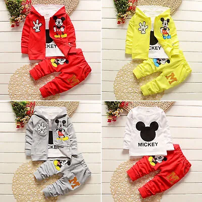 Baby Girls Boys Winter Long Sleeve Top Tracksuit Set Casual Pants Outfit Clothes • £10.54