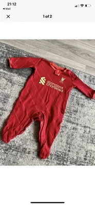£2 • Buy Baby Boy Girl Unisex Red Football Liverpool Sleesuit Baby Grow 3-6 Months Outfit