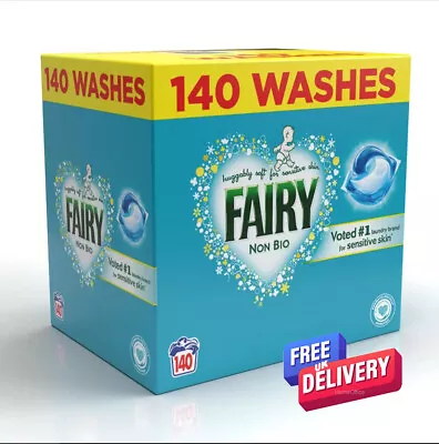 140 Pods Fairy Non-Bio Pods Washing Detergent Tablets Capsules Pod 2 X 70 • £34.95