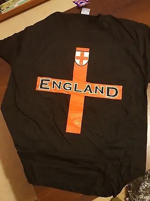 £3.50 • Buy England Black T Shirt St George Cross World Cup Small Adult Football