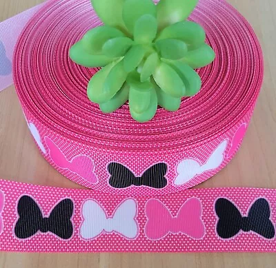 1 & 1.5  (1 YD) Minnie Mouse Hair Bow Grosgrain Ribbon Disney Character Crafts • $1.20