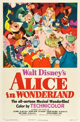 £4.99 • Buy ALICE IN WONDERLAND DISNEY 1951 Vintage Art Print Poster Wall Picture A4 +