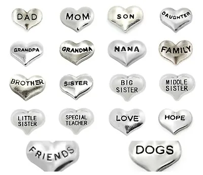 Floating Charms Hearts Love Family For Glass Memory Lockets • $2.25