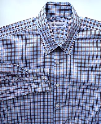 Men Domenico Vacca Cucita Hand Made Plaid Long Sleeve Collared Shirts 14 3/4 IT • $59.99