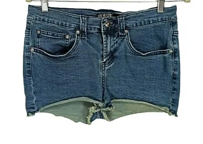 $13.59 • Buy VENUS Blue Denim Short Jean Mid Rise Flat Front Women Size 8 Stretch