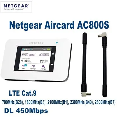 Netgear Aircard AC800S 4GLTE Wireless Mobile Hotspot Pocket WiFi LCDTouch Screen • $109.99