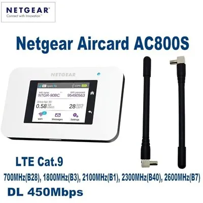 Unlocked Netgear Aircard AC800S 4G LTE 450mbps Mobile Hotspot Pocket WiFi Router • $114.56