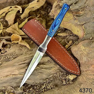 $31.50 • Buy Double-Edged V42 Military Damascus Steel Dagger Boot Knife Wood Handle X266