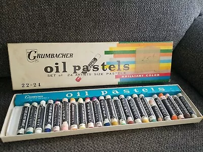 Vintage M Grumbacher Oil Pastels Set Of 24 Artists 22-24 Brilliant Color • $24