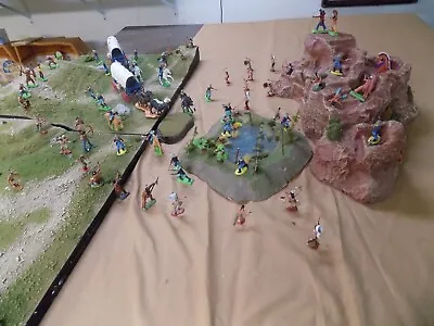 SUPER Battle Cavalry VS  Sioux Painted 54mm Plus 2 Terrain Pieces (Dec. Listing) • $586