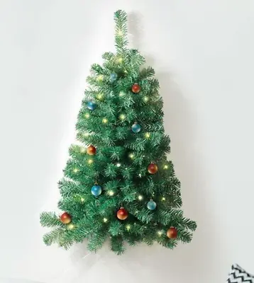 £19.99 • Buy Lighted Christmas Tree  Xmas Wall  Mounted Space Saving LED  50 Lights