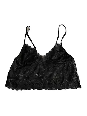 £10.99 • Buy Women's Double Lace Bra Halter Deep V Neck Cami Adjustable Crop Top Black L