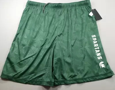 Michigan State Spartans Basketball Shorts Men's 3XL Green Athletic Workout NWT • $17.25