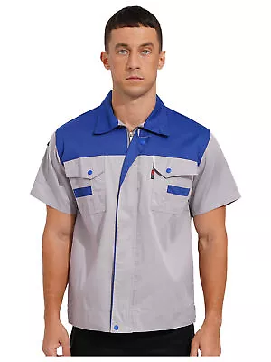 Work Shirts Specialty Auto Mechanic Technician Uniform Men Short Sleeve Jacket  • $16.73