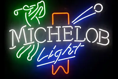 MICHELOB LIGHT Golf Neon Sign Light Club Beer Bar Pub Wall Decor Artwork 19 X15  • $127.80
