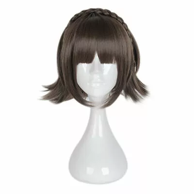 Anime 30CM Lolita Brown Short Braided Layered Bob Japan Cartoon Cosplay Wig Hair • £15.59