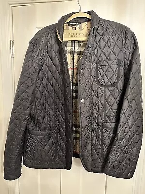 Burberry Brit Jacket Mens XL Black Diamond Quilted Howe • $200