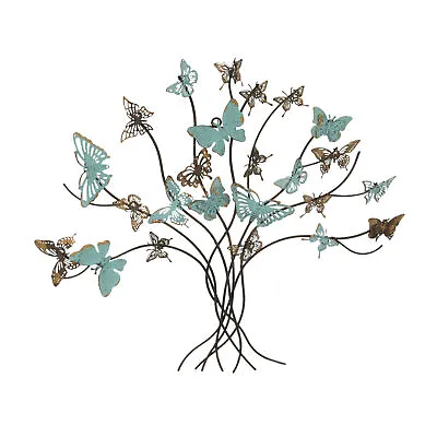 20 Inch Rustic Metal Butterfly Tree Wall Sculpture Home Decor Art Plaque • $38.12