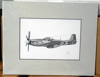 P-51D Mustang 8X10 Pen And Ink Art Print By Willie Jones Jr • $19.99