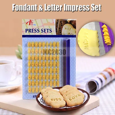 $4.55 • Buy Fondant Cake Alphabet Letter Number Cookies Biscuit Stamp Embosser Mold GO