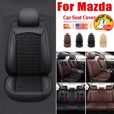 Deluxe Ice Silk PU Leather Front&Rear Car Seat Covers For Mazda 2/5 Seat Cushion • $84.28