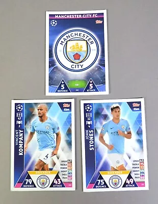 2018-19 Topps Match Attax UEFA  Champions League Manchester City FC - You Pick • $0.99