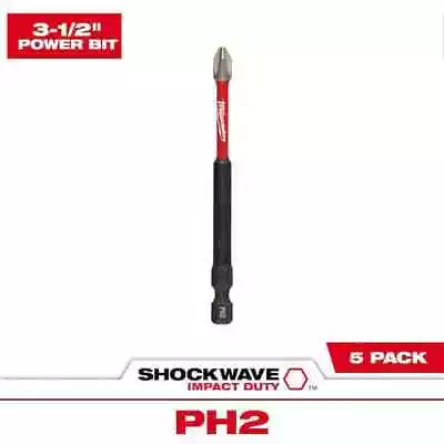 #2 Philips Shockwave 3-1/2 In. Impact Duty Steel Driver Bits (5-Pack) • $12.96